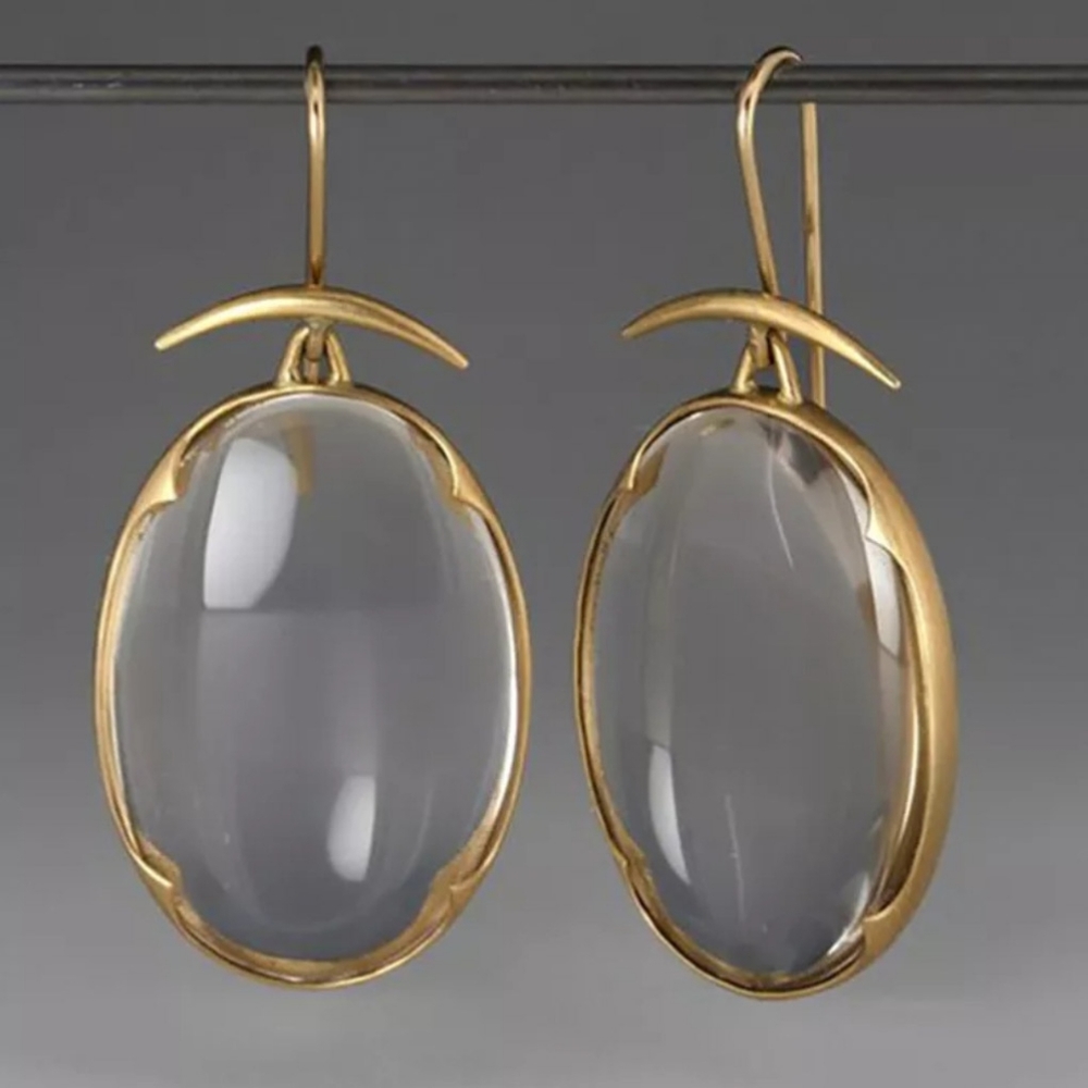 🎀18k Grey Moonstone Drop Earrings